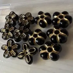 ハンドメイド　アクリルビーズ　アンティーク　黒　おすそ分け　まとめ売り　⑥
