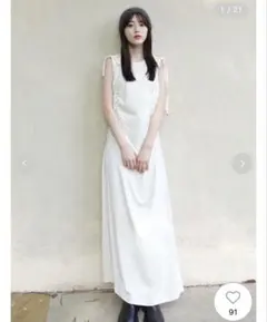 フレイアイディー　【PUMA】パイピングデザインギャザーカットドレス　新作　M