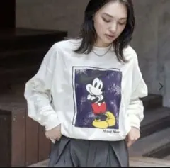 Disney ミッキーマウス 長袖Tシャツ ホワイトのサムネイル