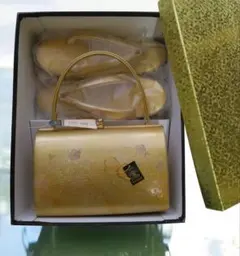 キンワシ印 草履 (Mサイズ) &バッグセット　ほぼ新品 ゴールド 高級