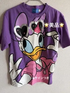 美品!サインつきユニセックス　ディズニーデイジーダック Tシャツのサムネイル