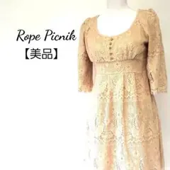 Rope Picnic 総レース ウエスト切り替え ワンピース