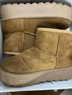 ブラウン スエード ショートブーツ