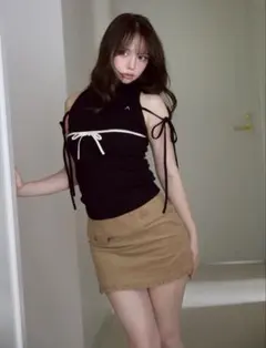 andmary アンドマリー Adele ribbon tank black - メルカリ