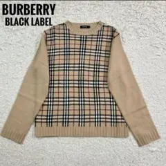 バーバリーブラックレーベル　ノバチェック　セーター　ベージュ