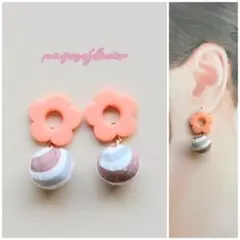 No.2* お花とボールのポップピアス/イヤリング