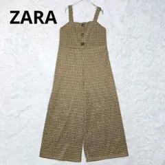 ZARA TRF ザラ チェック柄 サロペット オールインワン Mサイズ