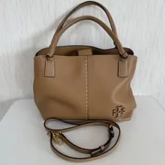 【新品】TORY BURCH トリーバーチ　マックグロー・ブラウンレザーバッグ