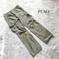 C7【プーマ】カーゴパンツ　カーキ　ポケット　M カジュアル　Y2K 人気