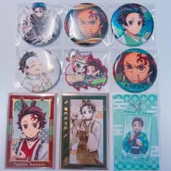 鬼滅の刃 竈門炭治郎 缶バッジ 箔押しクリアカード 箔押しイラストカード 幕間