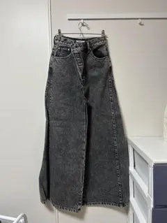 ブラックデニム ワイドパンツ