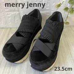 完売☆merry jenny フリルバンドスニーカー 黒 23.5cmのサムネイル