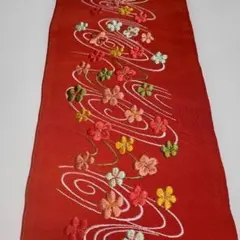 朱赤花柄刺繍 半襟 最終値下げ