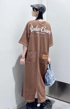 ロデオクラウンズ ハーフスリーブステッチワンピース ロングワンピース