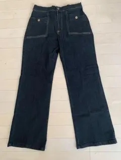 ブーツカットデニム・ダークブルー