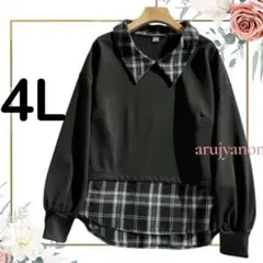 82 大きいサイズ チュニック トレーナー 4L ブラウス トップス 可愛い U