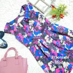 ✨新品✨♥31Sons de mode♥ドレス（M）総柄/花柄/ビビットカラーのサムネイル