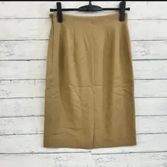 CORDIER 上品膝丈スカート 濃ベージュ 通勤 きれいめ 大人コーデ