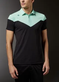 極美品 デサント GOLF 半袖 ポロシャツ 黒 L 速乾 ストレッチ 定価2万
