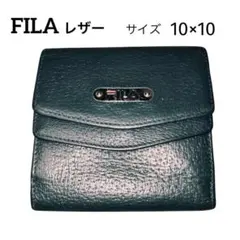 FILA フィラ レザー 三つ折り財布 グリーン系 コンパクト収納力◎のサムネイル