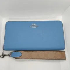 新品 コーチ COACH 長財布 レディース シグネチャー ブルー CK427のサムネイル