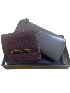 GUCCI 二つ折り財布 シマレザー GG柄 JACOB 長財布 セット