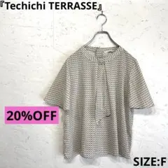 【Techichi TERRASSE】ショートタイ付き総柄ブラウス　半袖　Fのサムネイル
