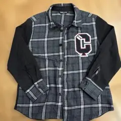 COMME CA ISM 長袖シャツ 110A グレー・ブラックチェック