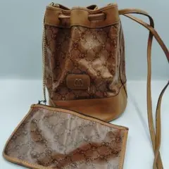 モラビト　バック　巾着　円　ポーチ　ヴィンテージ　ショルダー　総柄