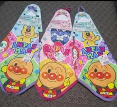 新品 未使用 可愛い アンパンマン ループ付き ハンドタオル タオル 3枚セット