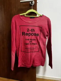 ピンク 長袖Tシャツ Mサイズ ロゴプリント