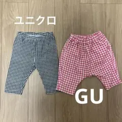 ユニクロ　GU レギンス　2枚セット　ギンガムチェック　7分丈