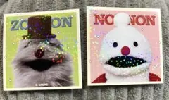 【キラキラ】ノンノンとゾンゾンのホログラム ステッカーセット