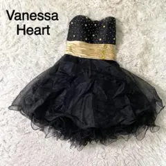 Vanessa Heart ブラック ビジューデザイン オフショルダードレス
