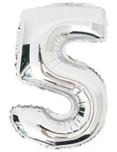 未使用⭐ 数字 バルーン シルバー 誕生日 ウェディング パーティーに ５