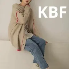 ⭐︎ KBF ケービーエフ　カラーリンキングカーディガン　ベージュ　配色　にっとのサムネイル