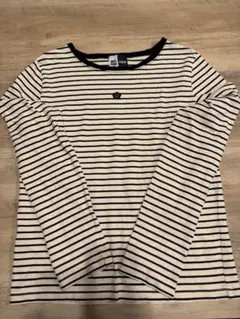 MARY QUANT × PUBLUX ワンポイントロゴボーダーロングTシャツ