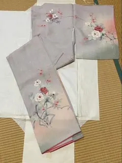 新品未使用】夏の贅沢コーデ 2点セット 紋絽着物（萩）＆ 本麻名古屋帯 