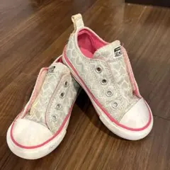 オールスター　USA製　スリッポン　シルバー/ピンク　ガールズ　14センチ