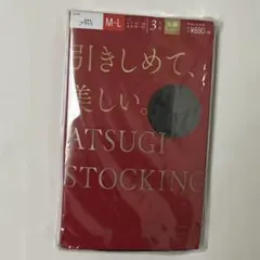 アツギ ストッキング3足組 M-L ブラック