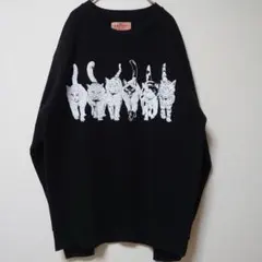 残1 コリスコ 猫 ねこちゃん グラフィック スウェット トレーナー 男女兼用