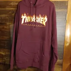 90s THRASHER ロゴ パーカー ボルドー フーディ USA スケーター - メルカリ