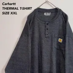 ワンポイントロゴCarharttカーハートサーマルTシャツハーフボタンロンT