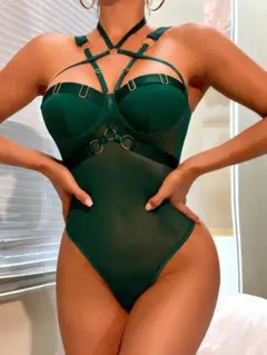 【20971】グリーン Lサイズ レオタード ベビードールコスプレ ランジェリー