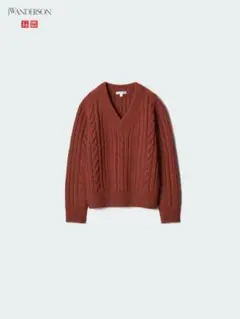 ユニクロ　JW ANDERSON ケーブルVネックセーター　RED XXL