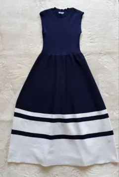 未使用 極美品 BARNEYS NEW YORK バイカラーワンピース ネイビー