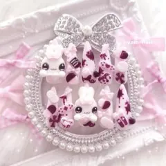 現品♥量産型ネイルチップ 量産型 地雷 平成女児 ピンク