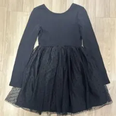 ZARA KIDS ドットチュールワンピース　ブラック　130