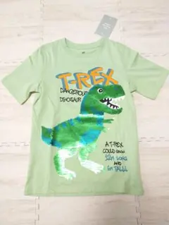 H＆M スパンコール Tシャツ 恐竜 120/130