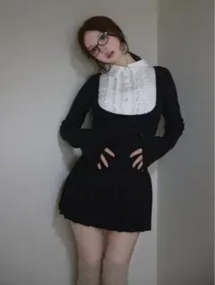 andmary Aletta frill mini dress gray - メルカリ